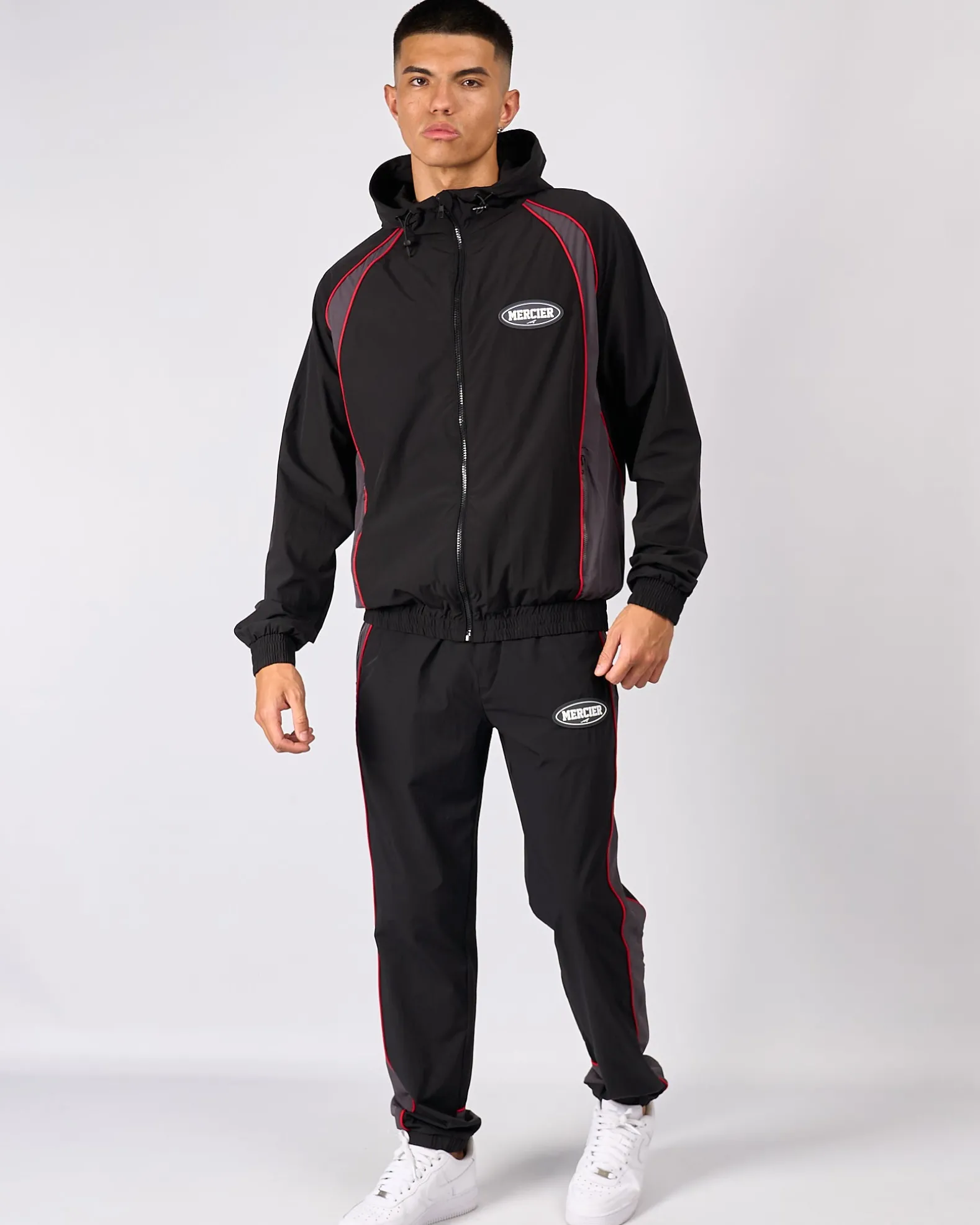Black Grey Maison Racer Track Top