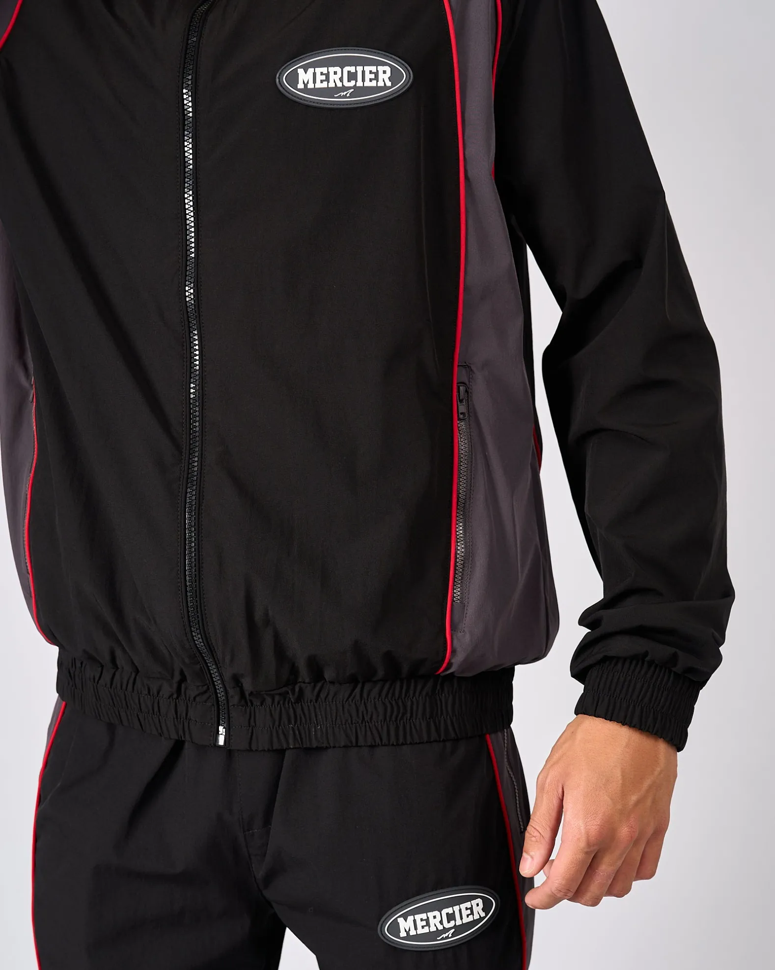 Black Grey Maison Racer Track Top