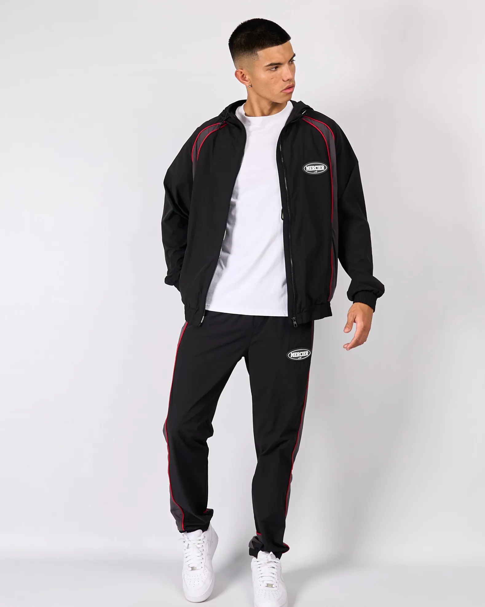 Black Grey Maison Racer Track Top