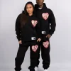 Black Mercier Heart Joggers