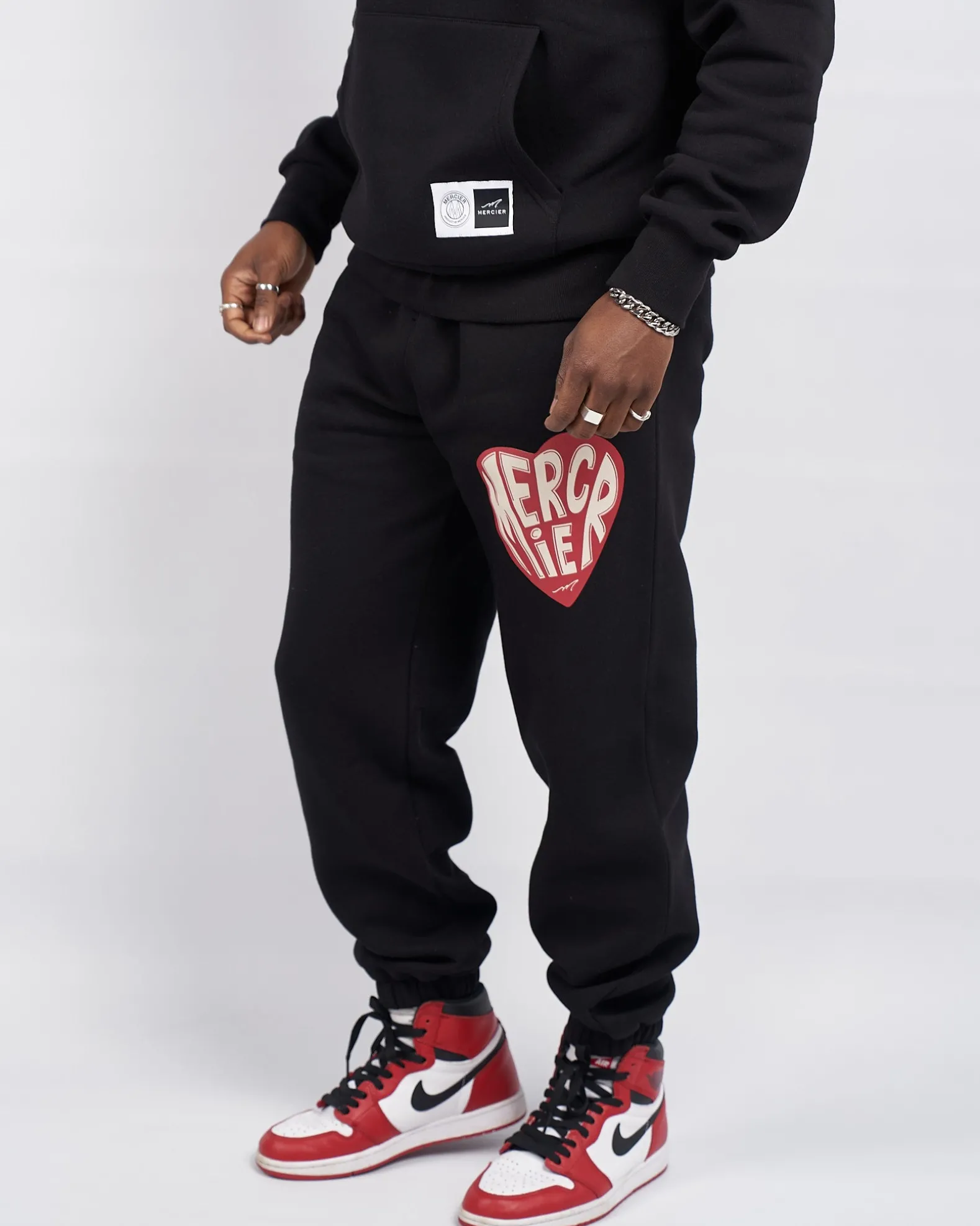 Black Mercier Heart Joggers