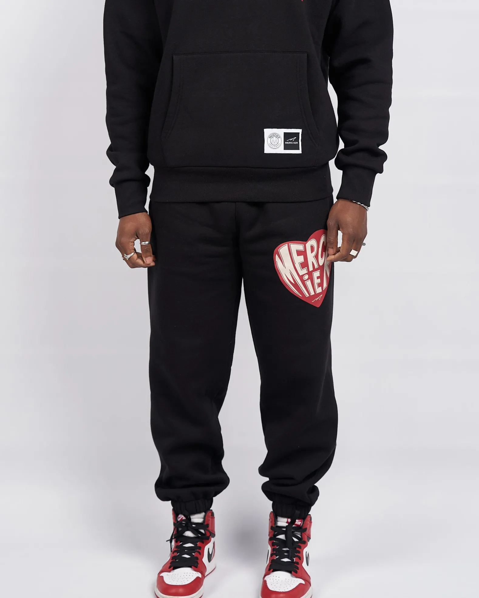 Black Mercier Heart Joggers