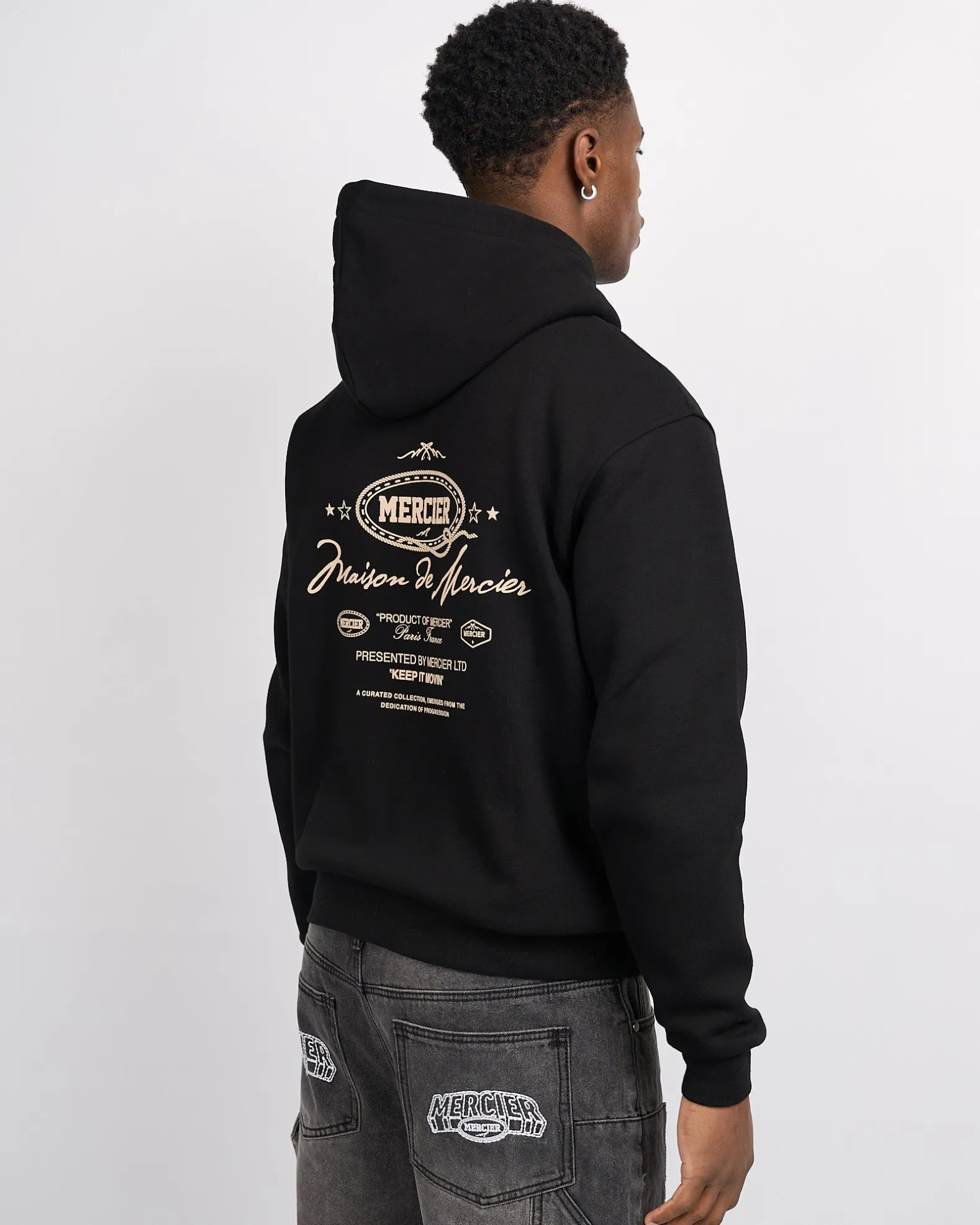 Black Mercier Round Up Hoodie