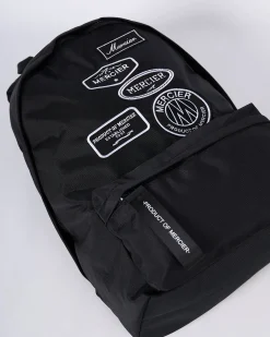 Black Mono Badge Backpack