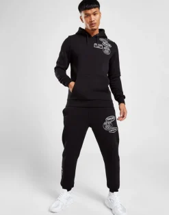 Black Mono Badge Hoodie