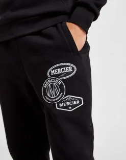 Black Mono Badge Joggers