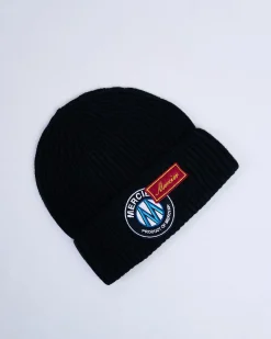Black OG Badge Ribbed Beanie