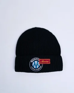 Black OG Badge Ribbed Beanie