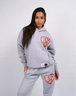 Grey Marl Mercier Heart Hoodie