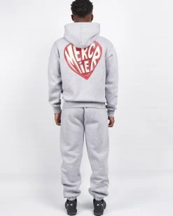 Grey Marl Mercier Heart Hoodie