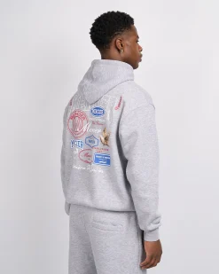 Grey Marl Multi Tour Hoodie