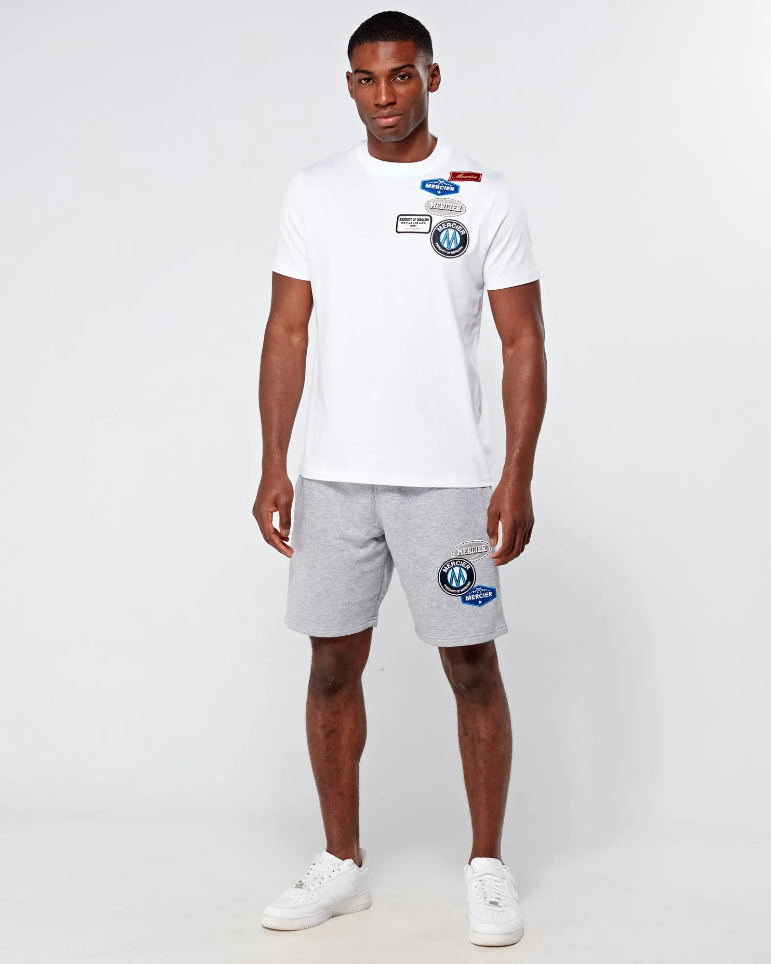 Grey Marl OG Mercier Badge Shorts