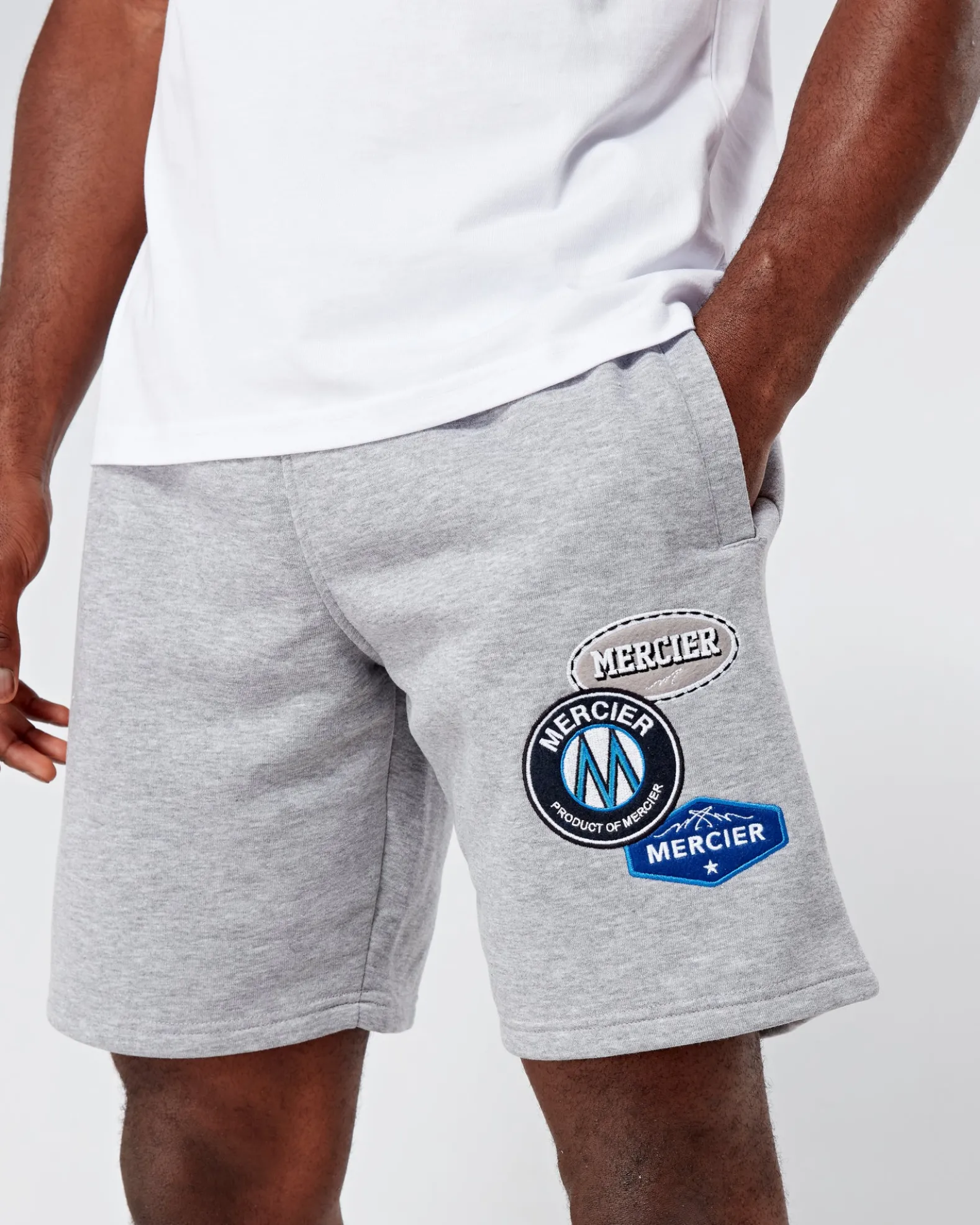Grey Marl OG Mercier Badge Shorts