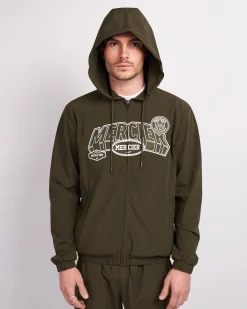 Khaki White Court Windbreaker