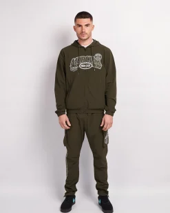 Khaki White Court Windbreaker