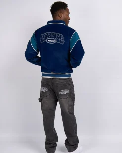 Navy Mercier Court Velour Track Top