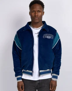 Navy Mercier Court Velour Track Top