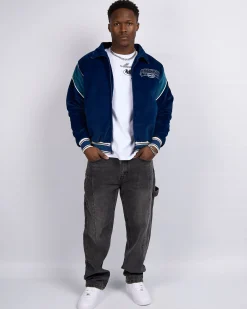 Navy Mercier Court Velour Track Top