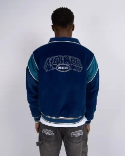Navy Mercier Court Velour Track Top