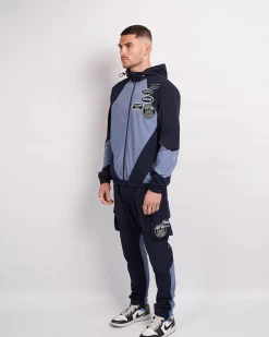 Navy Placid Blue Mono Badge Panelled Cargos