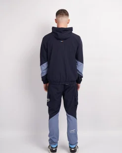 Navy Placid Blue Mono Badge Panelled Windbreaker