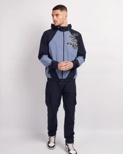 Navy Placid Blue Mono Badge Panelled Cargos