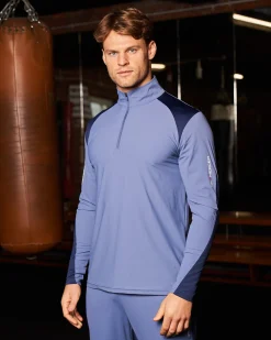 PBK//Mercier Performance 1/4 Long sleeve Petrol Blue