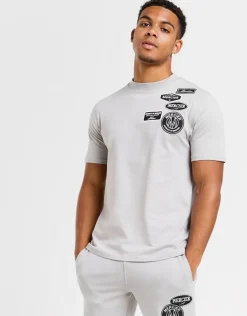 Pebble Grey Mono Badge Tshirt
