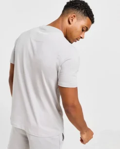Pebble Grey Mono Badge Tshirt