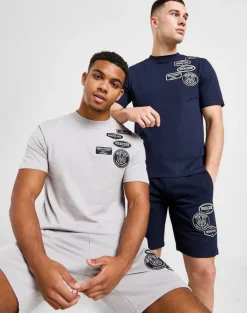 Pebble Grey Mono Badge Tshirt