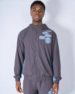 Slate Flint Contrast Badge Windbreaker