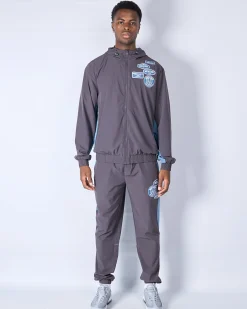 Slate Flint Contrast Badge Windbreaker