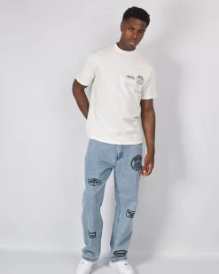 White Blue Caruso Relaxed Tshirt