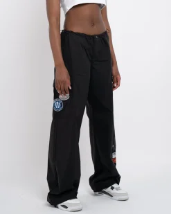 Womens Black Badge Parachute Cargos