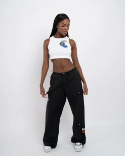 Womens Black Badge Parachute Cargos