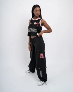 Womens Black Crawford Parachute Cargos