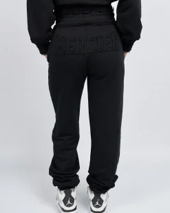 Womens Black Distressed Joggers