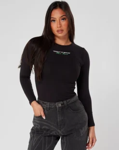 Womens Black Green Product Of Mercier Bodysuit