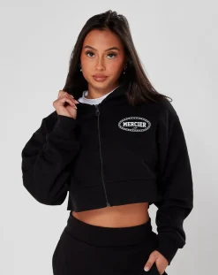 Womens Black Maison Zip Hoodie