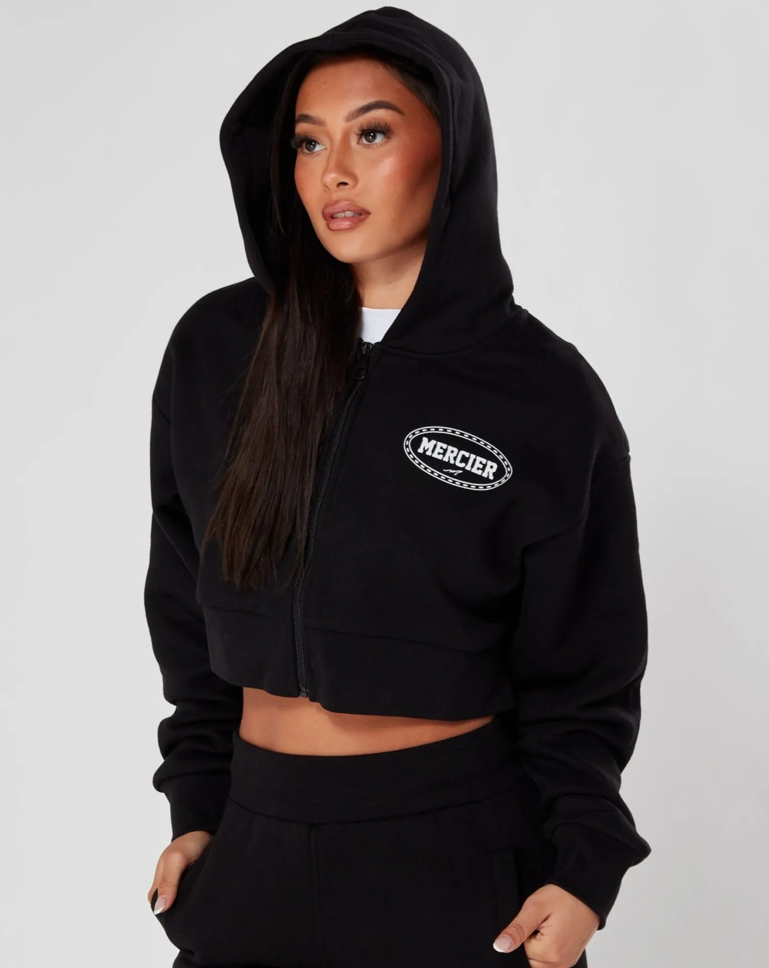 Womens Black Maison Zip Hoodie