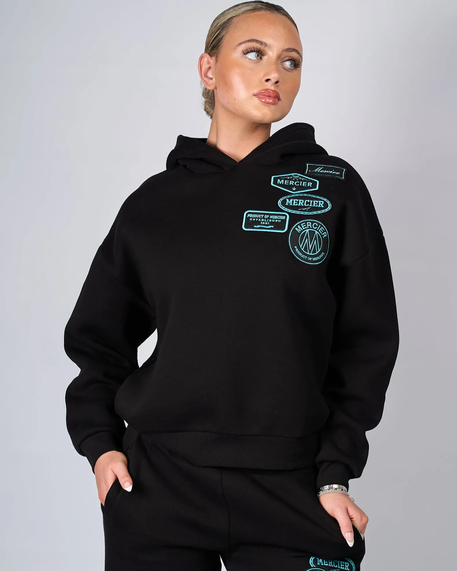 Womens Black Tiffany OG Badge Hoodie