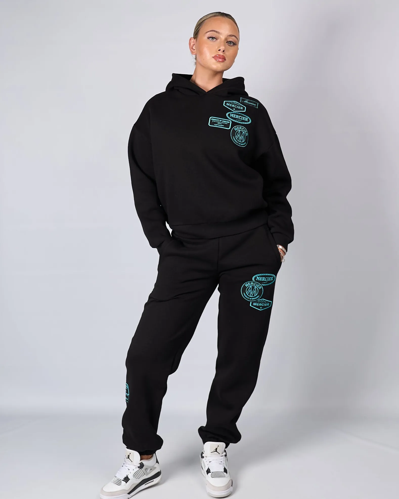 Womens Black Tiffany OG Badge Hoodie