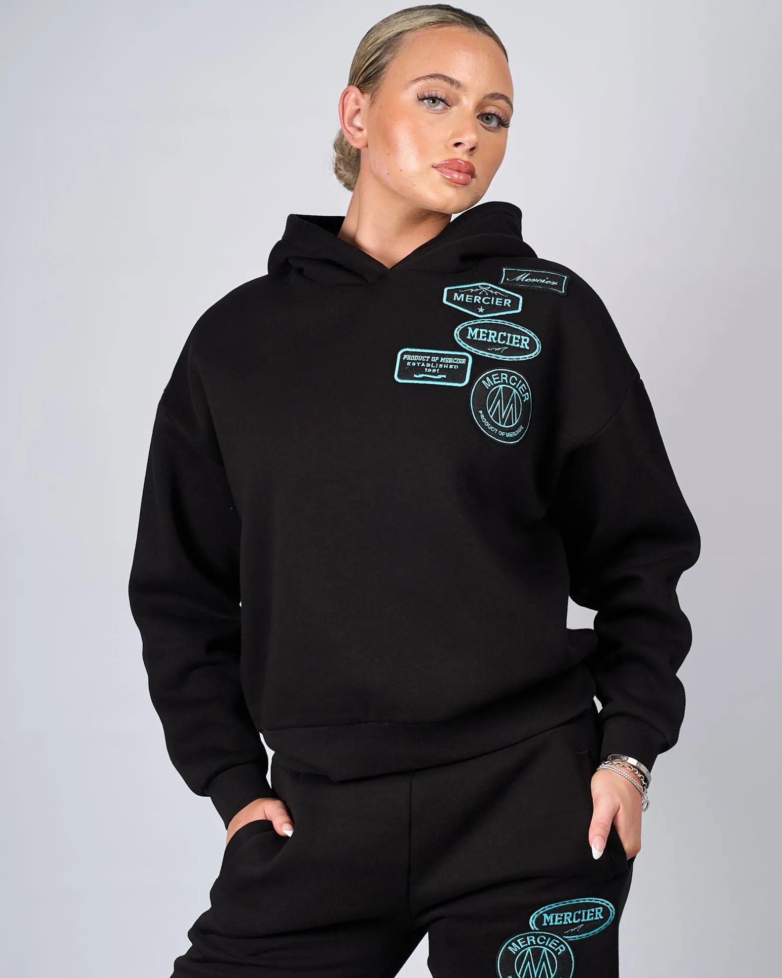 Womens Black Tiffany OG Badge Hoodie