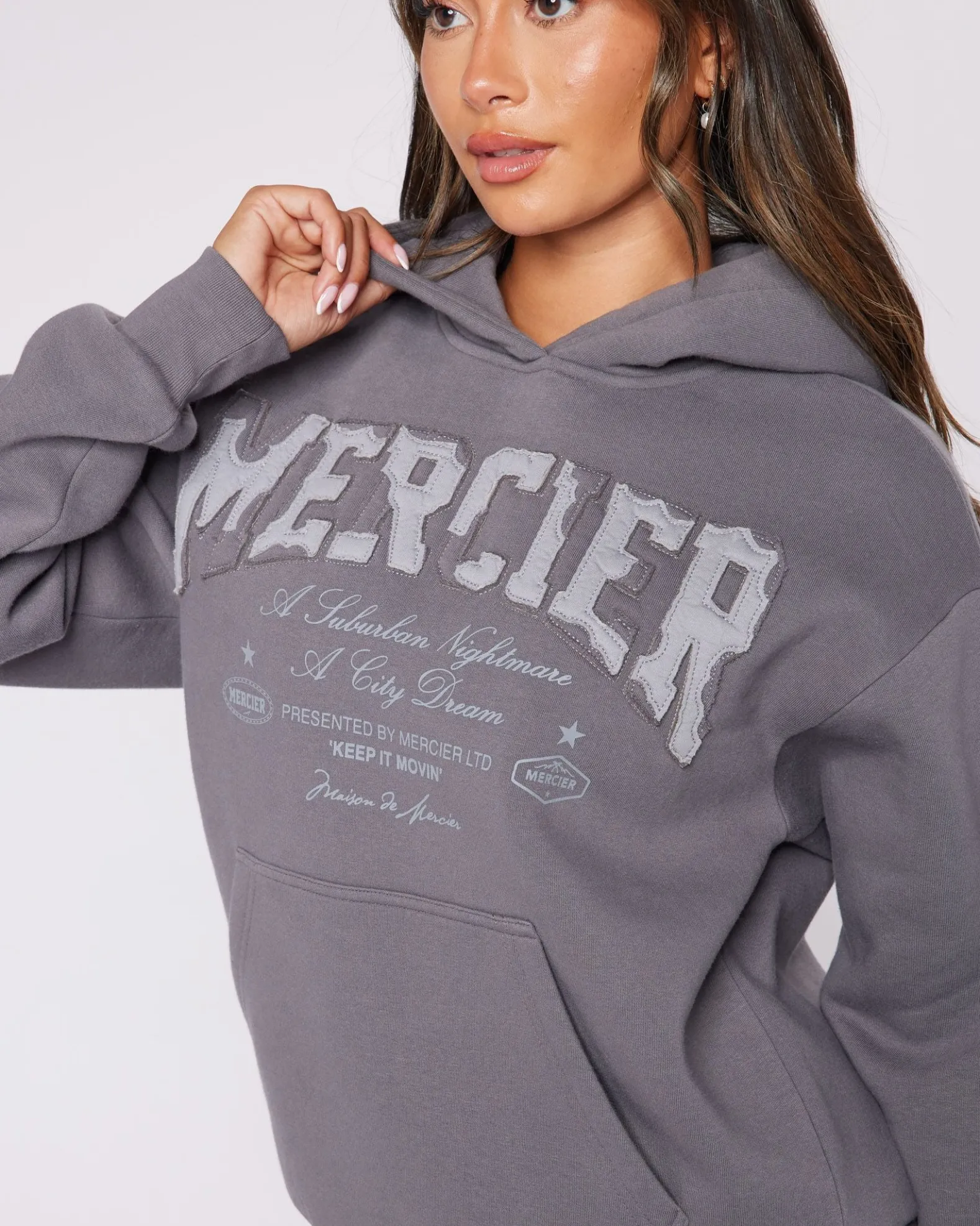Womens Charcoal Grey City Dreams Hoodie