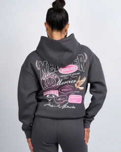Womens Charcoal Pink Multi Tour Hoodie