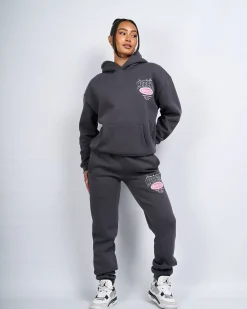 Womens Charcoal Pink Multi Tour Hoodie
