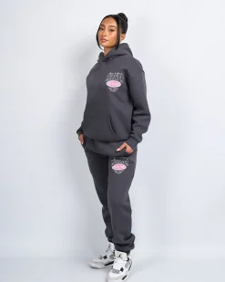 Womens Charcoal Pink Multi Tour Hoodie
