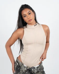 Womens Ecru Maison Stitch Bodysuit