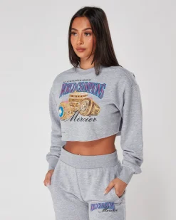 Womens Grey Marl Champions Crop Crewneck