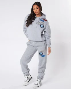 Womens Grey Marl Mercier Original Badge Hoodie